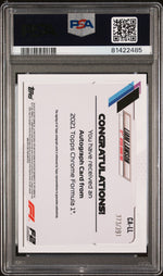 2021 Topps Chrome Formula 1 Autograph Liam Lawson #CALL /391 PSA 10