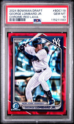 2024 Bowman Draft Chrome-Red Lava George Lombard Jr. #BDC118 /5 PSA 10
