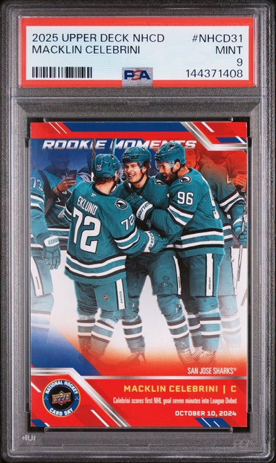2025 Upper Deck National Hockey Card Day Macklin Celebrini #NHCD31 PSA 9