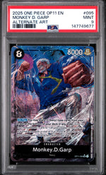 2025 A Fist of Divine Speed English Alternate Art Parallel Monkey D. Garp #OP11-095 PSA 9