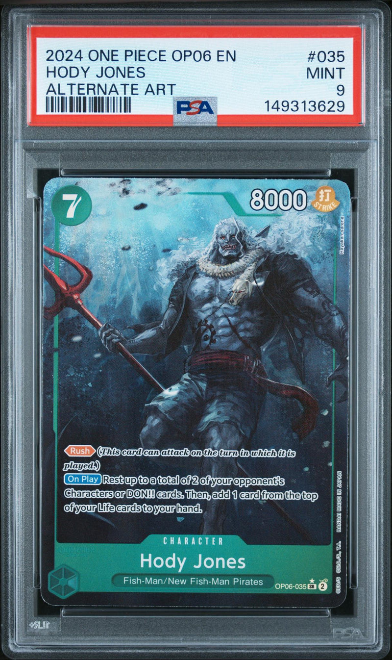 2024 Wings of the Captain (Op-06) English (Borderless) Alt Art Hody Jones #OP06-035 PSA 9