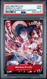 2022 One Piece Promos Retailer Purchase Campaign Monkey D. Luffy #6 PSA 9