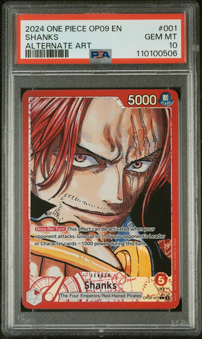 2024 One Piece Emperors In the New World Alternate Art Shanks #OP09-001 PSA 10