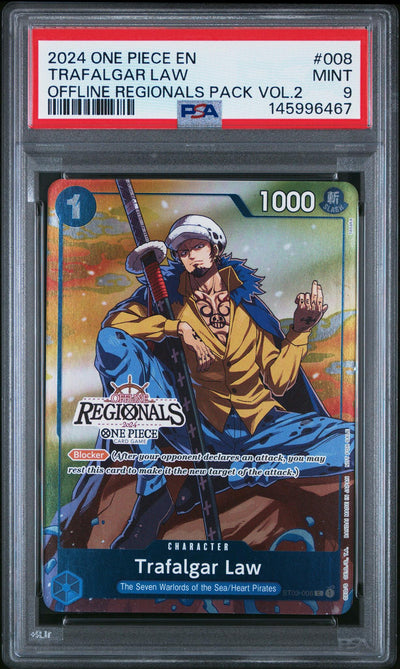 2024 One Piece Offline Regionals Pack Volume 2 Trafalgar Law #ST03-008 PSA 9