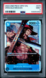 2022 One Piece Romance Dawn Dracule Mihawk Sr #OP01070 PSA 9