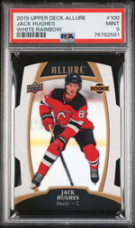 2019 Upper Deck Allure White Rainbow Jack Hughes #100 PSA 9
