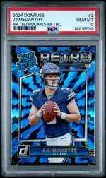 2024 Donruss Rated Rookie Retro JJ Mccarthy #2 PSA 10