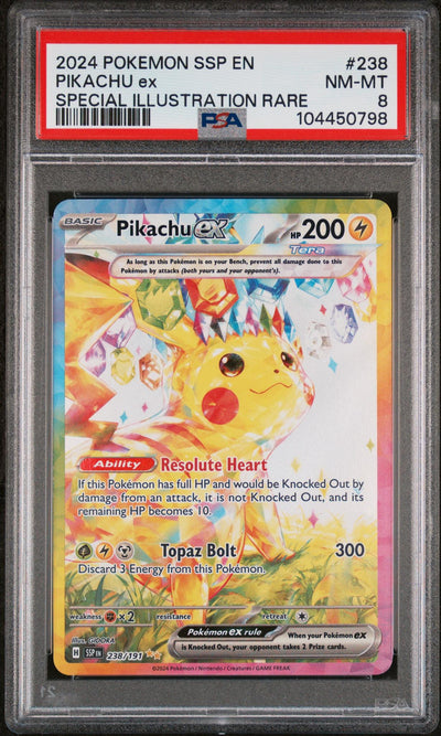 2024 Pokemon Scarlet and Violet Surging Sparks Special Illustration Rare Pikachu Ex #238 PSA 8