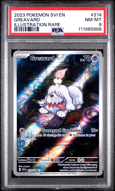 2023 Pokemon Scarlet and Violet Illustration Rare Greavard #214 PSA 8