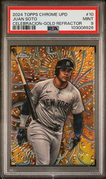 2024 Topps Chrome Update Celebracion Gold Refractor Juan Soto #10 /50 PSA 9