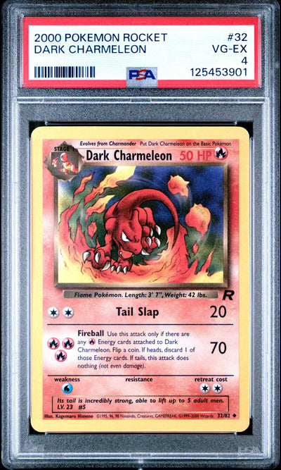 2000 Pokemon Team Rocket Dark Charmeleon #32 PSA 4