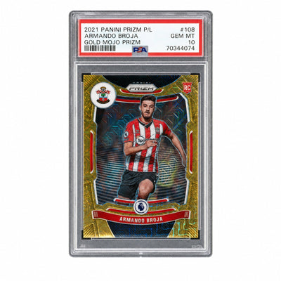 2021 Panini Prizm Premier League Gold Mojo Prizm Armando Broja #108 10/10 PSA 10