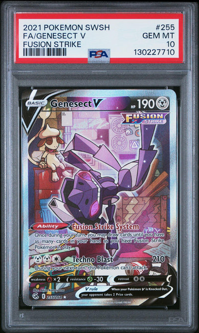 2021 Pokemon Sword and Shield Fusion Strike Genesect V #255 PSA 10
