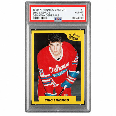 1989 7th Inning Sketch Ohl Oshawa Generals Eric Lindros #1 PSA 8