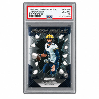 2024 Panini Prizm Draft Picks Prizm Break JJ Mccarthy #PBJMY PSA 10