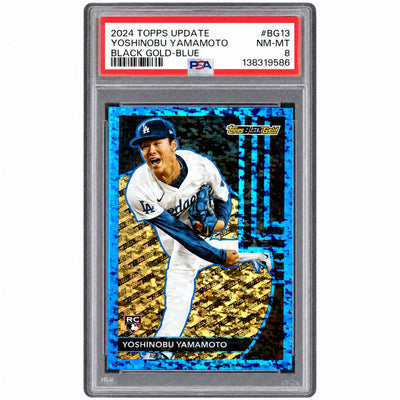 2024 Topps Update Topps Black Gold Blue Yoshinobu Yamamoto #BG13 PSA 8