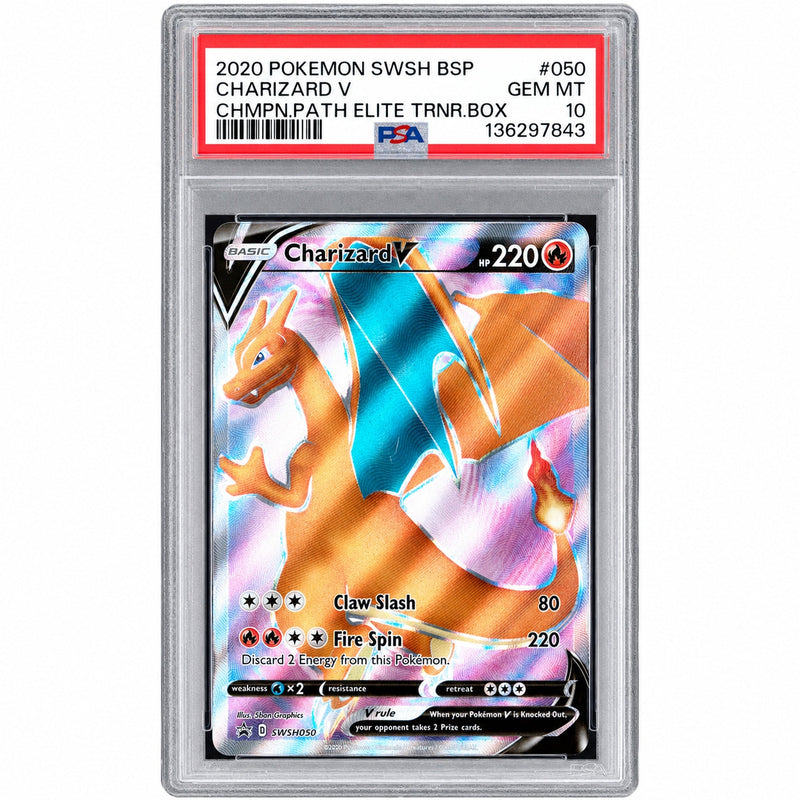 2020 Pokemon Sword and Shield Black Star Promo Champion's Path Elite Trainer Box Charizard V #050 PSA 10