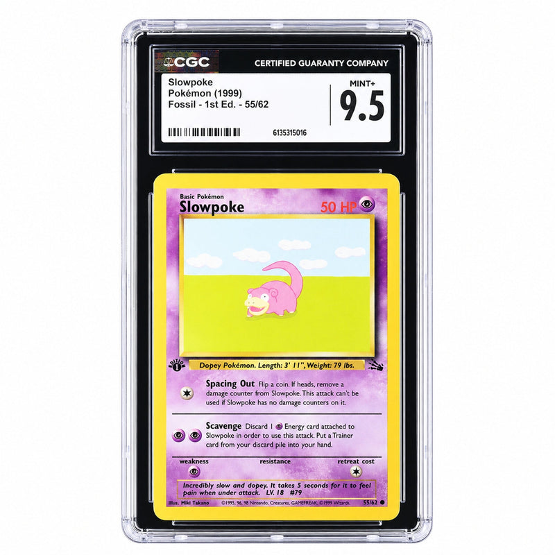1999 Pokemon #55/62 Slowpoke Fossil - 1st Ed. CGC 9.5