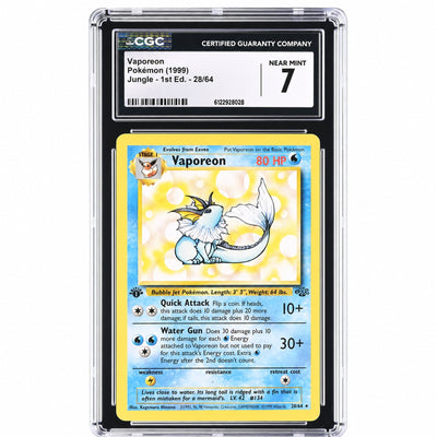 1999 Pokemon #28/64 Vaporeon Jungle - 1st Ed. CGC 7