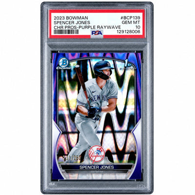 2023 Bowman Chrome Prospects Purple Raywave Refractor Spencer Jones #BCP139 /250 PSA 10