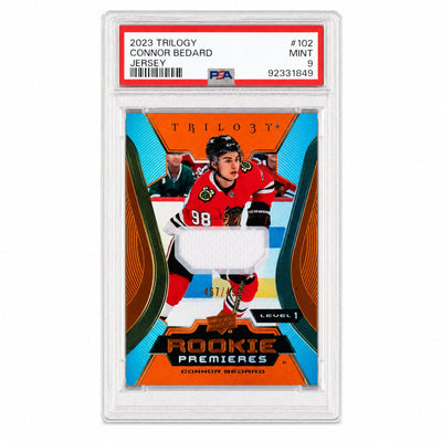 2023 Upper Deck Trilogy Jersey Connor Bedard #102 /499 PSA 9