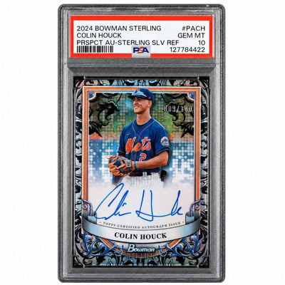 2024 Bowman Sterling Prospect Autographs Sterling Silver Refractor Colin Houck #PACH /199 PSA 10