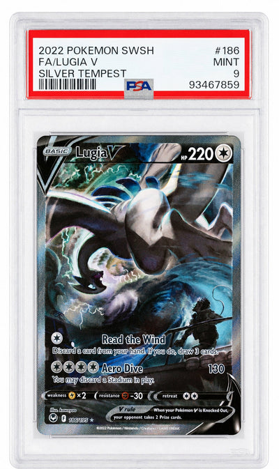 2022 Pokemon Sword and Shield Silver Tempest Lugia V #186 PSA 9