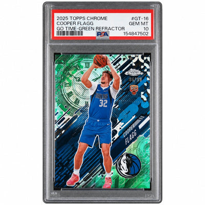 2025 Topps Chrome Go Time Green Refractor Cooper Flagg #GT-16 /99 PSA 10