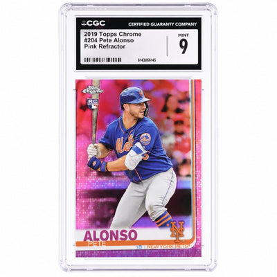 2019 Topps Chrome #204 Pete Alonso Pink Refractor CGC 9