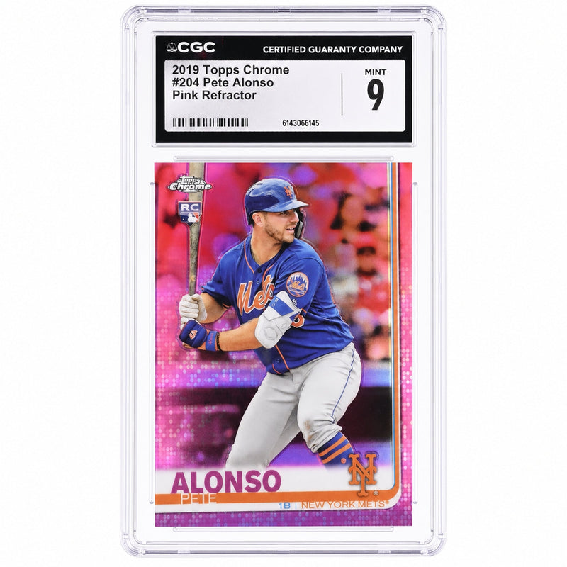 2019 Topps Chrome #204 Pete Alonso Pink Refractor CGC 9