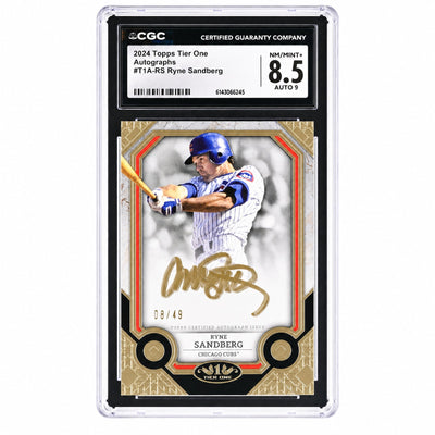 2024 Tier One #T1A-RS Ryne Sandberg Autograph /49 Auto CGC 8.5