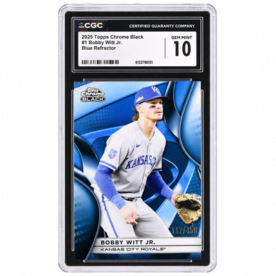 2025 Topps Chrome Black #1 Bobby Witt Jr. Blue Refractor /150 CGC 10