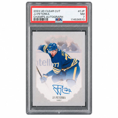 2023 Upper Deck Clear Cut Champs Autographs JJ Peterka #CJP PSA 7