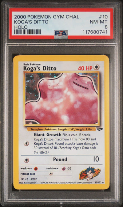 2000 Pokemon Gym Challenge Holo Koga's Ditto #10 PSA 8