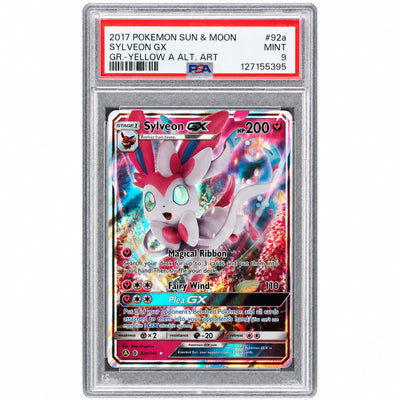 2018 Guardians Rising English Alt. Art Evolution Celebration Tins Sylveon Gx #92a PSA 9