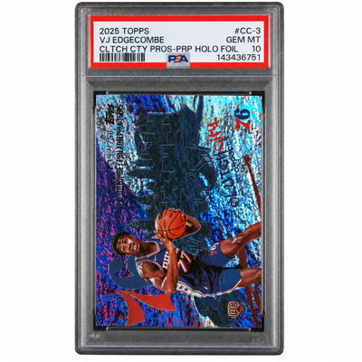 2025 Topps Clutch City Prospects Purple Holo Foil Vj Edgecombe #CC-3 /30 PSA 10