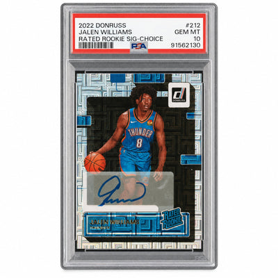 2022 Donruss Rated Rookie Signature Choice Jalen Williams #212 PSA 10