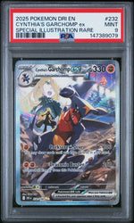 2025 Pokemon Scarlet and Violet Destined Rivals Special Illustration Rare Cynthia's Garchomp Ex #232 PSA 9