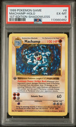 1999 Pokemon Base Set Shadowless 1st Edition Holo Machamp #8 PSA 6