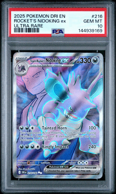 2025 Pokemon Scarlet and Violet Destined Rivals Ultra Rare Team Rocket's Nidoking Ex #216 PSA 10