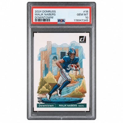 2024 Panini Donruss Downtown Malik Nabers #18 PSA 10