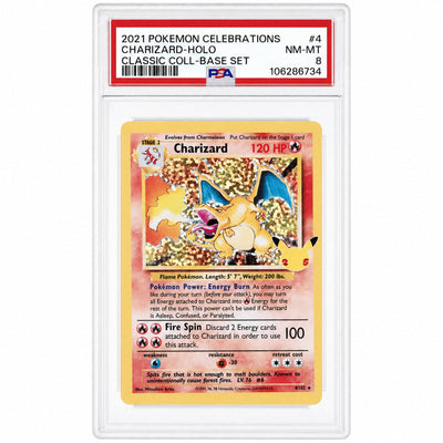 2021 Pokemon Sword and Shield Celebrations Classic Collection Base Set Holo Charizard #4 PSA 8