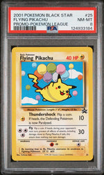 2001 Pokemon Wizards of the Coast Black Star Promo Pokemon League Flying Pikachu #25 PSA 8