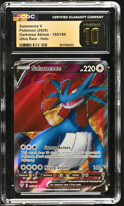 2020 Pokemon #185/189 Salamence V Darkness Ablaze CGC 10
