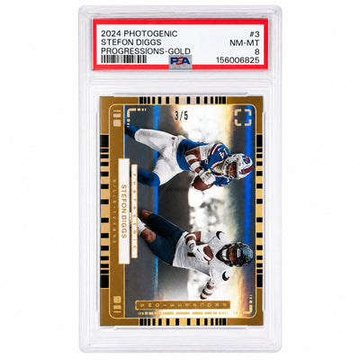 2024 Panini Photogenic Progressions Gold Stefon Diggs #3 /5 PSA 8