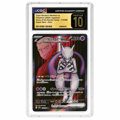 2025 Pokemon #114/098 Mewtwo ex Glory of the Rocket Gang CGC 10