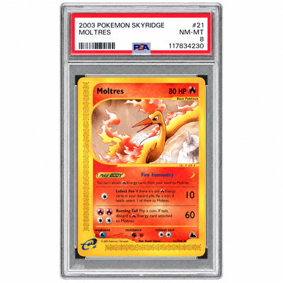 2003 Pokemon Skyridge Moltres #21 PSA 8