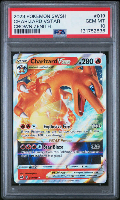2023 Pokemon Sword and Shield Crown Zenith Charizard Vstar #19 PSA 10
