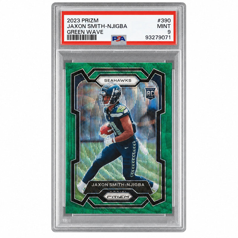 2023 Panini Prizm Prizms Green Wave Jaxon Smith-Njigba #390 PSA 9