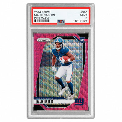 2024 Panini Prizm Pink Wave Malik Nabers #370 PSA 9